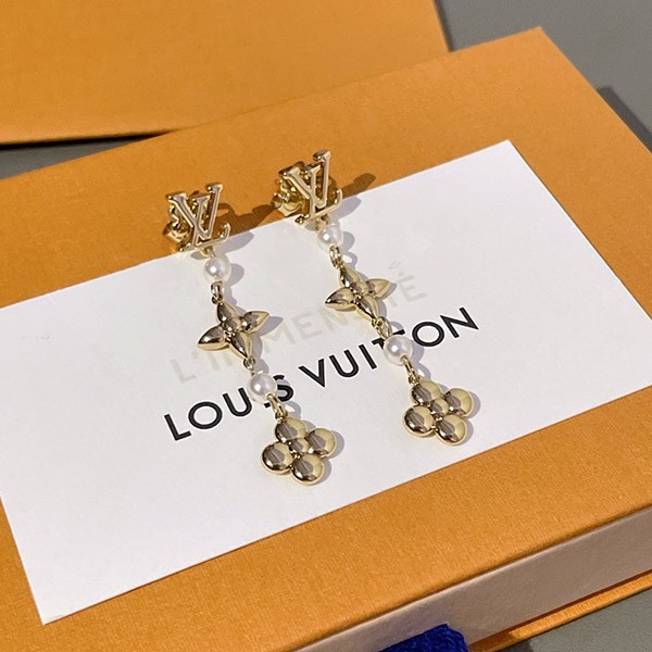 ◆躍動感と煌めき【ルイヴィトン 激安】ピアス・ロング パンダント LV グラム vuf21149