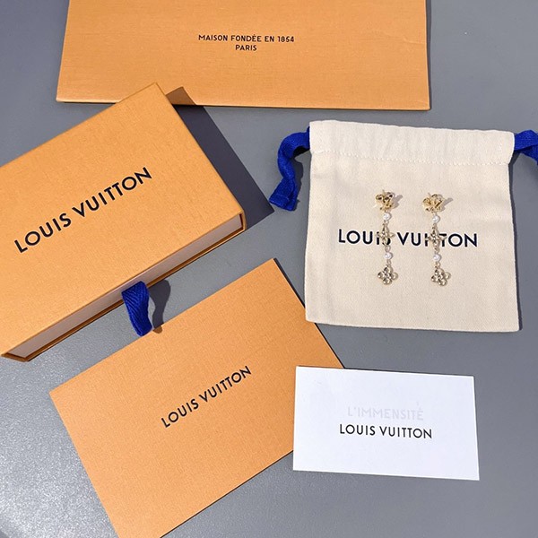 ◆躍動感と煌めき【ルイヴィトン 激安】ピアス・ロング パンダント LV グラム vuf21149