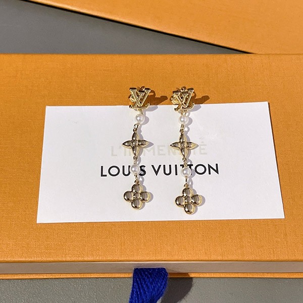 ◆躍動感と煌めき【ルイヴィトン 激安】ピアス・ロング パンダント LV グラム vuf21149