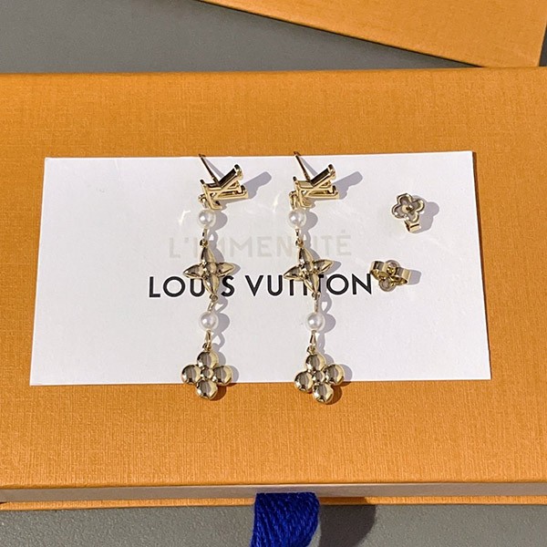 ◆躍動感と煌めき【ルイヴィトン 激安】ピアス・ロング パンダント LV グラム vuf21149