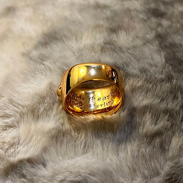 送料込 クロムハーツ フローラルクロスリング 偽物 パヴェダイヤ 22K Kub49956