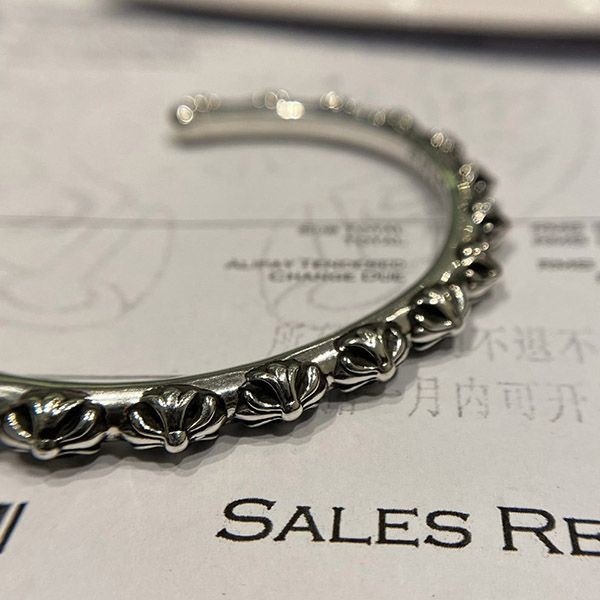 すぐ届 クロムハーツ バンドバングル ブレスレット シルバー Kua05341