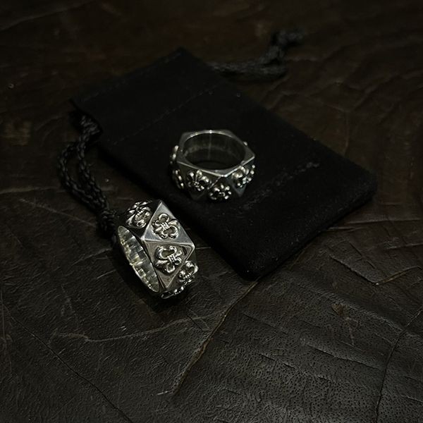 高品質♪★クロムハーツ PENTAGON BS FLEUR リング 偽物 Kur89996