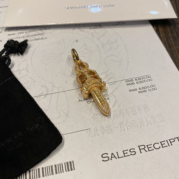 クロムハーツ ダブルダガー 22k 偽物ペンダントトップ パヴェダイヤ ダイヤモンド Kus75883