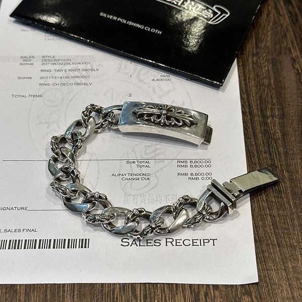 超限定♪クロムハーツ フローラルクロス ID ブレスレット 偽物 Kup74724