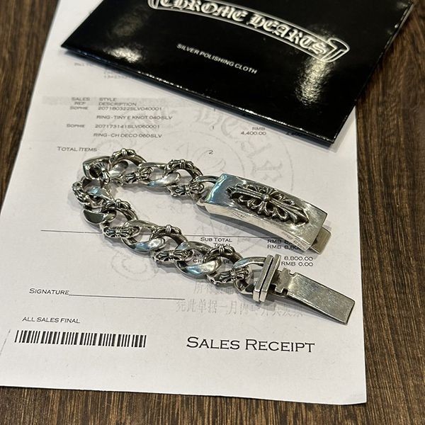 超限定♪クロムハーツ フローラルクロス ID ブレスレット 偽物 Kup74724