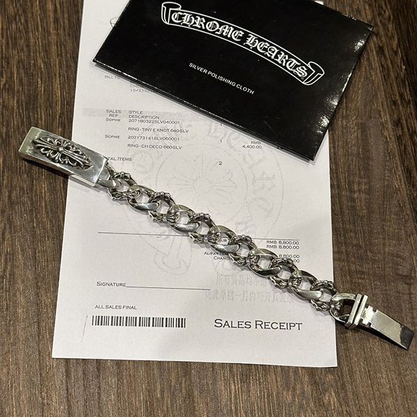 超限定♪クロムハーツ フローラルクロス ID ブレスレット 偽物 Kup74724