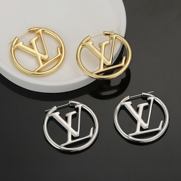 ルイヴィトン ピアス 偽物 フープ ルイーズ LV メタル M64288 M80136
