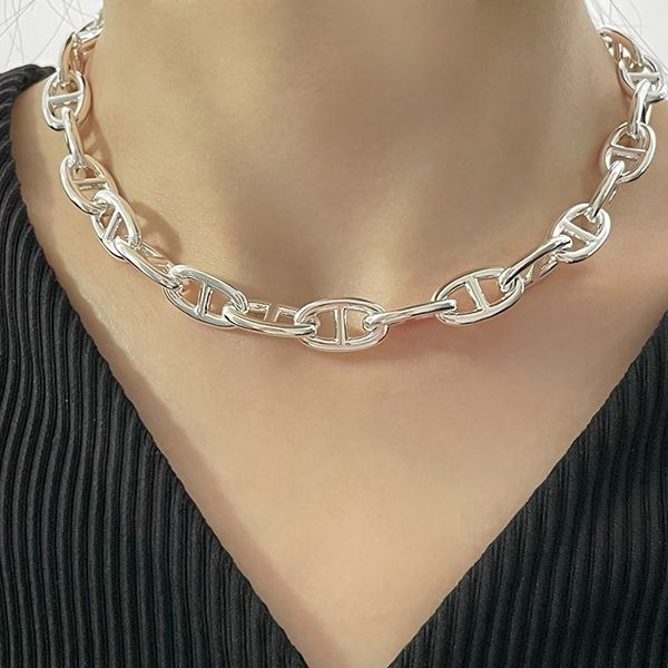 《大人気！》エルメス シェーヌダンクル ネックレス 偽物 GM シルバー H101263B00