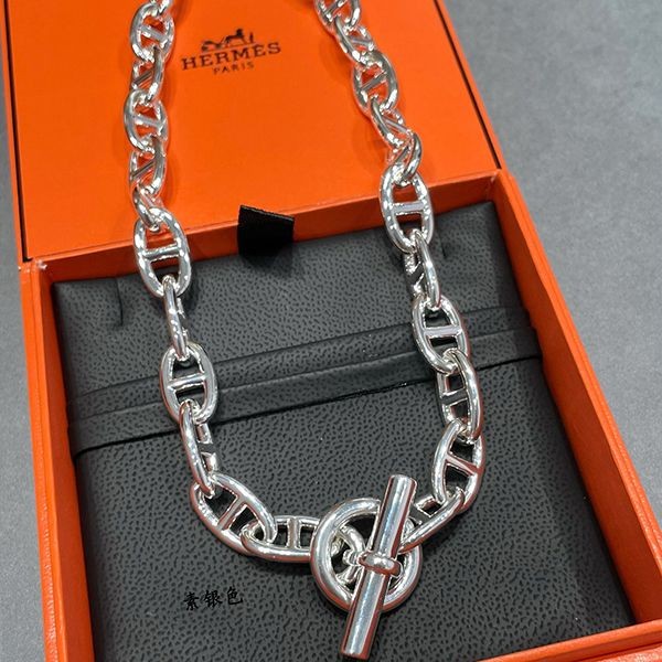 《大人気！》エルメス シェーヌダンクル ネックレス 偽物 GM シルバー H101263B00