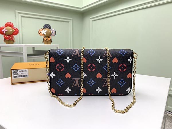 ルイヴィトン ショルダーバッグ 偽物☆モノグラム ポシェット フェリシー ゲーム オン M80232