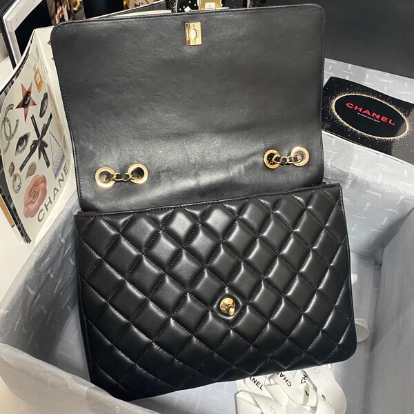 【シャネル】大人可愛い♪マトラッセトップハンドル フラップ バッグA58608