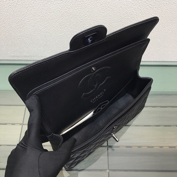 関税負担なしシャネル キャビアスキン ショルダーバッグブラックshn61668