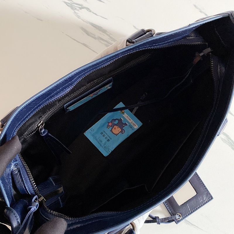 日本未入荷バレンシアガ☆クラシック シティバッグ 偽物☆ネイビーブルー baj11263