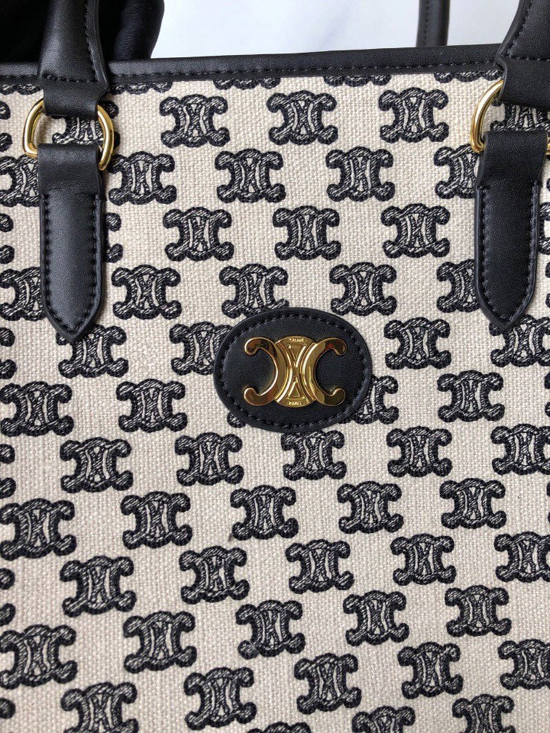 稀少 【セリーヌ トートバッグ コピー】トリオンフの刺繍テキスタイル ハンドバッグ 194342CS83