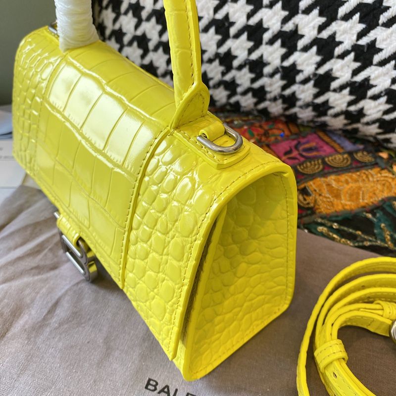 希少色バレンシアガ コピー クロコダイル型押し*HOURGLASS ハンドルバッグ bar75339