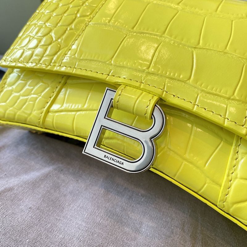 希少色バレンシアガ コピー クロコダイル型押し*HOURGLASS ハンドルバッグ bar75339