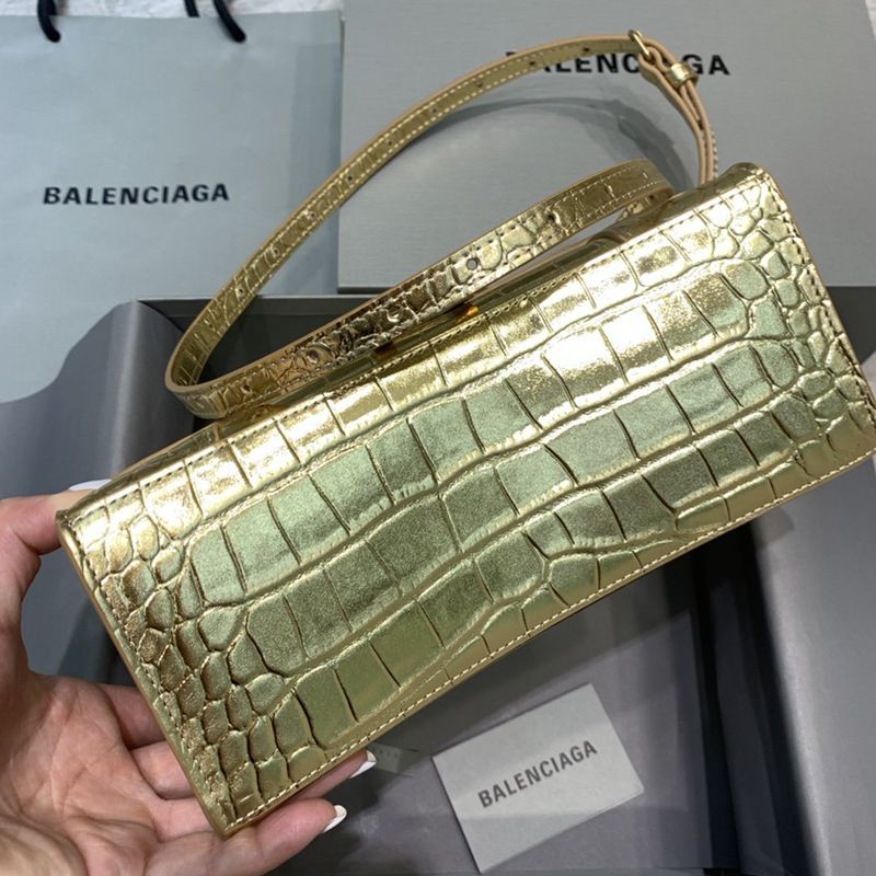 送料込バレンシアガ 偽物 クロコダイル型押し*HOURGLASS ハンドルバッグ S ban64547