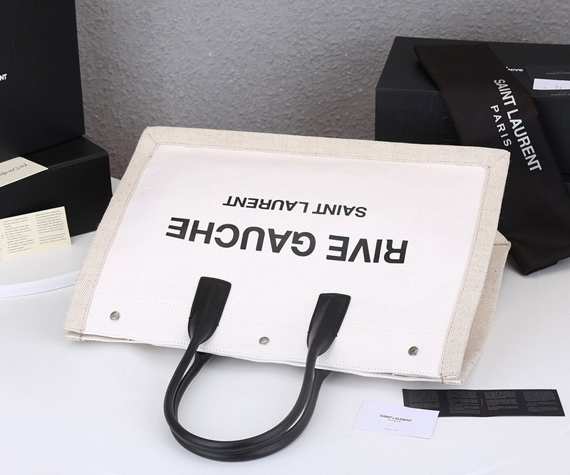 定番【サンローラン トートバッグ 偽物】リヴ・ゴーシュ コーテッドリネントートバッグ Sac89785