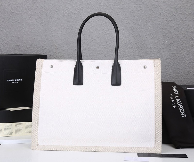 定番【サンローラン トートバッグ 偽物】リヴ・ゴーシュ コーテッドリネントートバッグ Sac89785