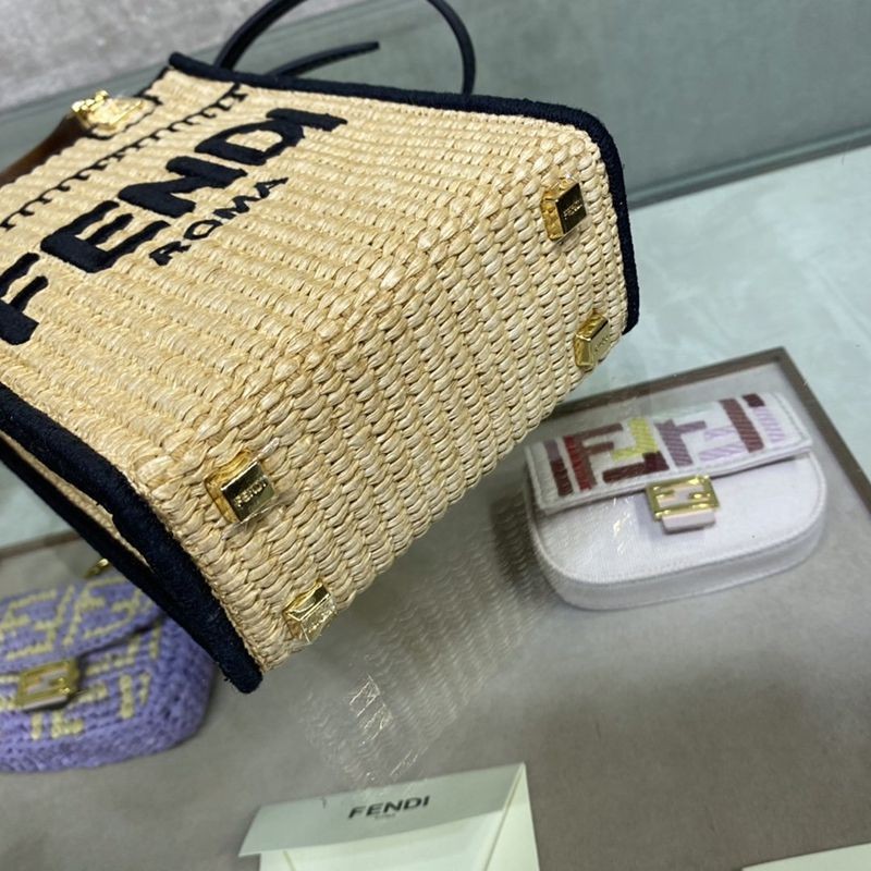 希少色すぐ届 フェンディ ミニショッパーバッグ コピー ラフィア 8BS051AFQPF0VPJ