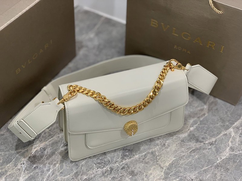 送料込【ブルガリ】新色! SERPENTI FOREVER 白 ナッパ ハンドバッグ Buy87368