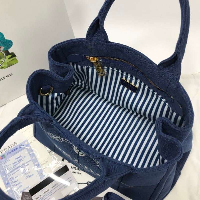 [プラダ] カナパ x レザー トートバッグ コピー / ショッピングバッグ puw75591