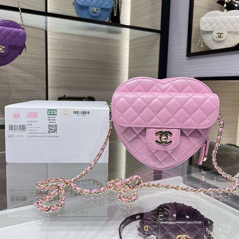 大人気！可愛い♡シャネル ハート ショルダーバッグ 偽物 AS3191Y