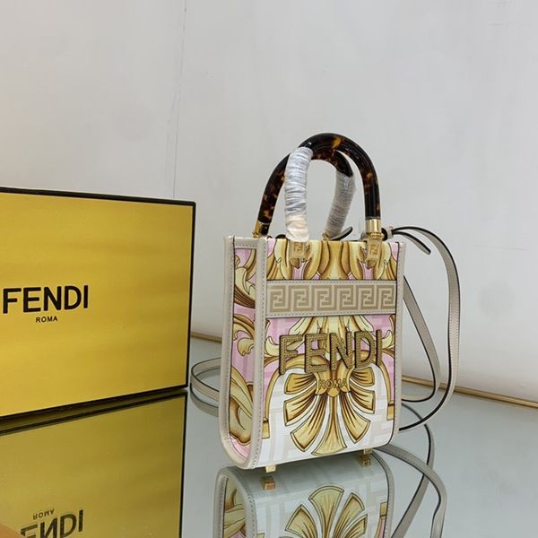 【フェンディ×ヴェルサーチェ 偽物】Fendace◆Sunshine Mini ショッパーバッグ FD8051
