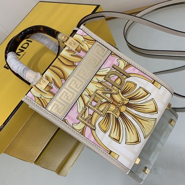 【フェンディ×ヴェルサーチェ 偽物】Fendace◆Sunshine Mini ショッパーバッグ FD8051