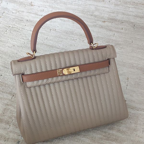 世界中で大人気♪エルメス ケリー Kelly25 偽物 トリコカラー 外縫いセリエ ナタ erm15175