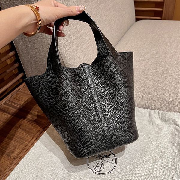 エルメス ハンドバッグ ピコタンロック 偽物 MM シルバー金具 erj92546
