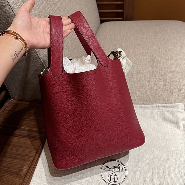 送料込 エルメス ハンドバッグ コピー ピコタン ロック 18 ボルドー eru14569