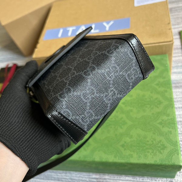 送料込 グッチ gg 付き ミニ バッグ 偽物 ロゴ モノグラム ブラック gux68464