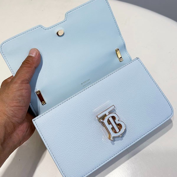 大人気!バーバリー TB ショルダーバッグ 偽物 ブルー レザー 8066153