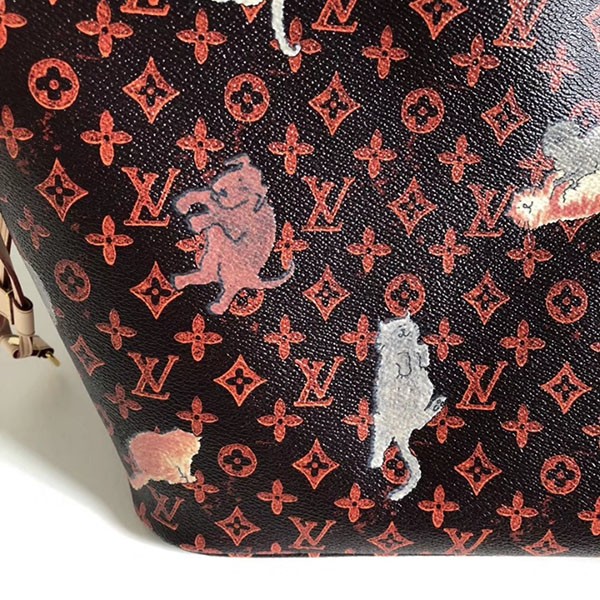 ★人気！限定 ルイヴィトン 猫&犬 キャットグラム ネヴァーフル 偽物MM トートバッグ M44441