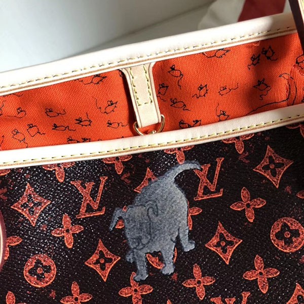 ★人気！限定 ルイヴィトン 猫&犬 キャットグラム ネヴァーフル 偽物MM トートバッグ M44441