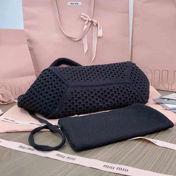 稀少ミュウミュウ Crochet handbag クロッシェハンドバッグ 偽物 mym09561