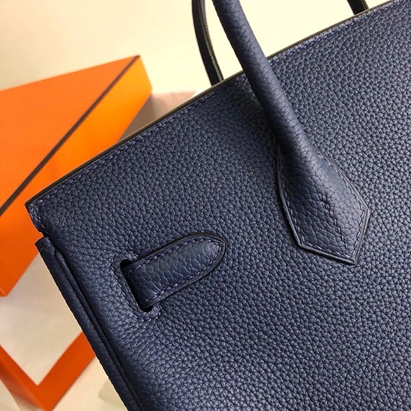 ご褒美に★エルメス バーキン25/30/35 コピー ブルーニュイ トゴ ハンドバッグ シルバー金具 erz03204