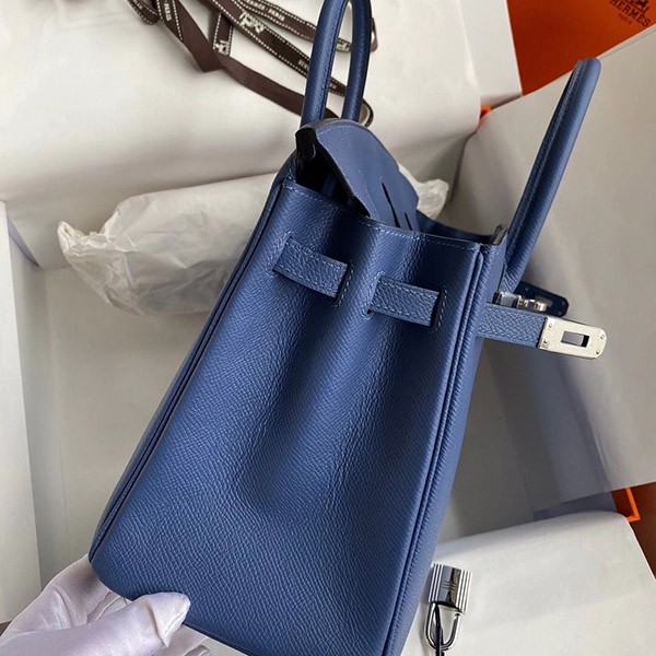 エルメス バーキン25 コピー ブルーサフィール トゴ ハンドバッグ シルバー金具 erm85512