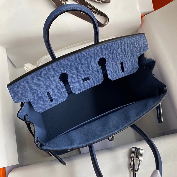 エルメス バーキン25 コピー ブルーサフィール トゴ ハンドバッグ シルバー金具 erm85512