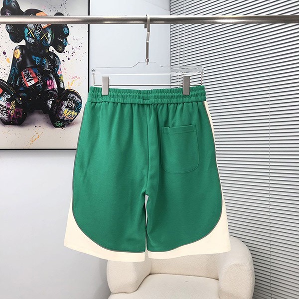 《大人気》ロエベ ハーフ・ショートパンツ 偽物 コットン グリーン/ホワイト lor71866