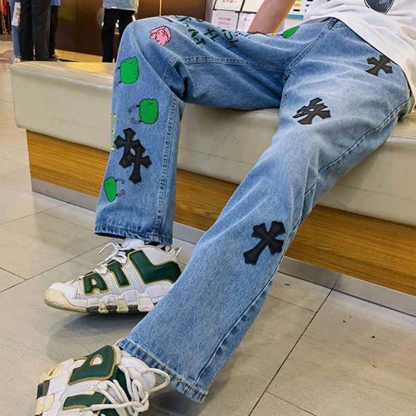 クロムハーツ 偽物 セメタリークロス デニム パンツ Kuc25733