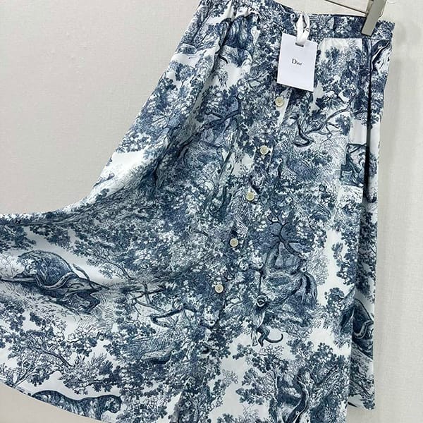 目を惹くカラーディオール フェイク トワル ドゥ ジュイ ミディスカート deu17748
