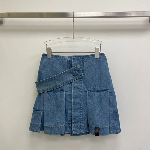 【24SS/プリーツが上品に揺れる♪】ルイヴィトン デニムスカート 偽物 1aflxq