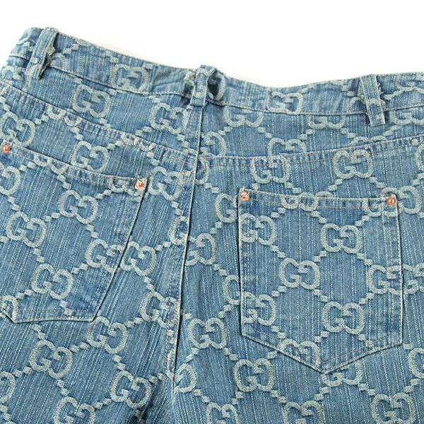 超希少★レア！グッチ GGジャカード デニム パンツ 偽物 guk76533