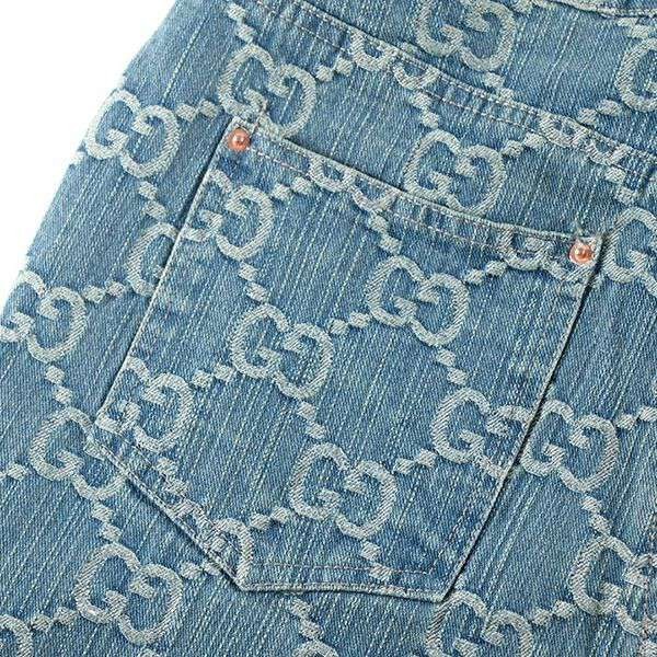 超希少★レア！グッチ GGジャカード デニム パンツ 偽物 guk76533
