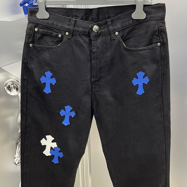 クロムハーツ クロスパッチ ウォッシュドデニムパンツ コピー Kum70635