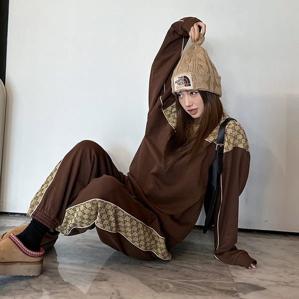 すぐ届グッチ コットンジャージー スウェットシャツ 上下セット gup45574