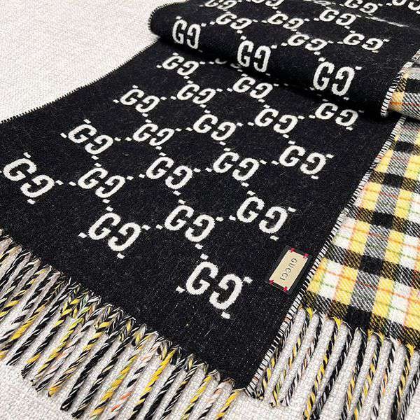 すぐ届 グッチ GGロゴ  ウール マフラー パロディ gus45238